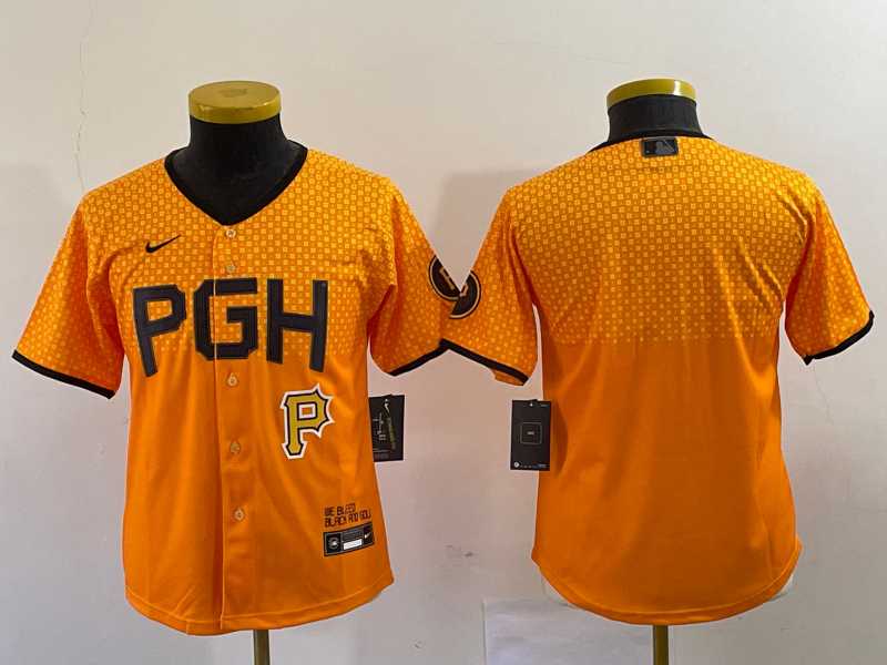 Youth Pittsburgh Pirates Blank Yellow 2023 City Connect Stitched Jersey1->nba shorts->NBA Jersey